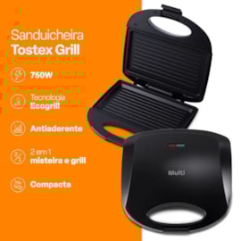 SANDUICHEIRA MULTI CE043 TOSTEX GRILL 127V