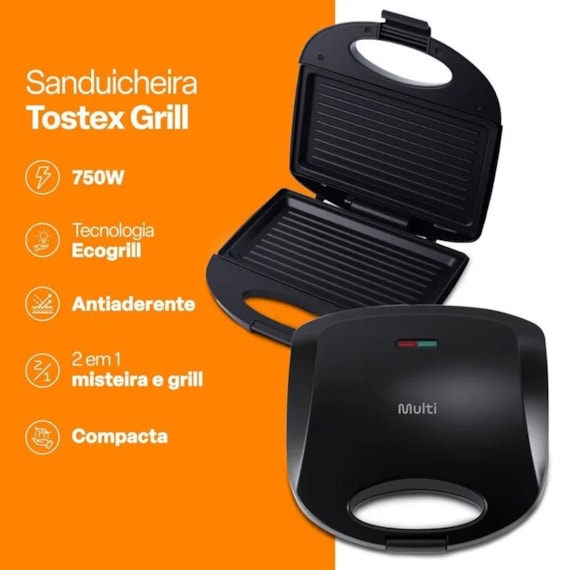 SANDUICHEIRA MULTI CE043 TOSTEX GRILL 127V