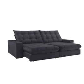 Sofá 2 Lugares Retrátil e Reclinável Vegas Veludo Cinza 120cm