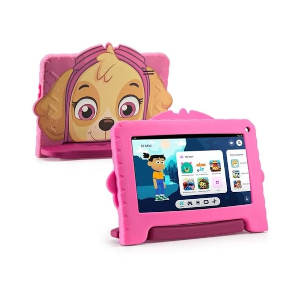 Tablet Rosa Multilaser 64GB Patrulha Canina Skye