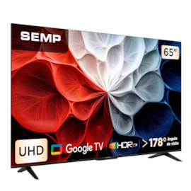Tv Semp 65P Led Smart 4K 65S62 Google TV Preta