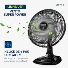 Ventilador 40cm 6 Pás 3 Velocidades Super Power Mondial