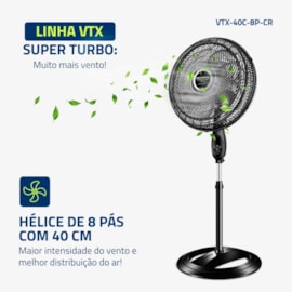 Ventilador de Coluna 40cm VTX-40C-8P-CR Mondial