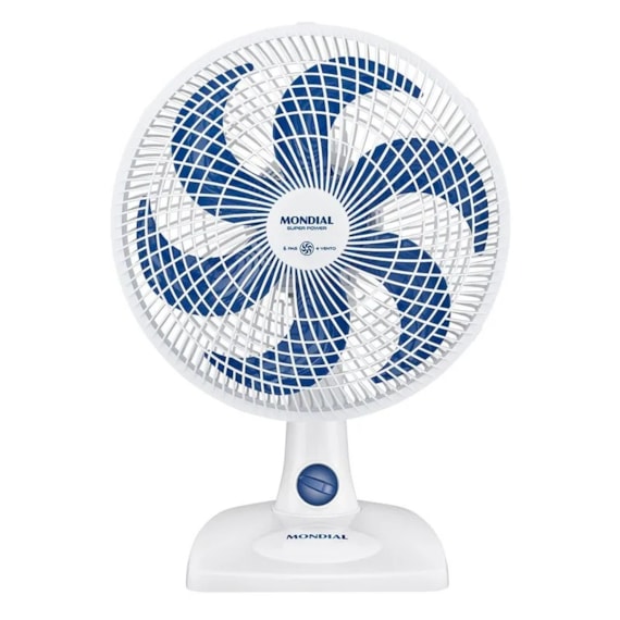 Ventilador de Mesa 30cm Super Power Mondial Branco/Azul Escuro 220V