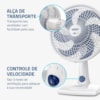 Ventilador de Mesa 30cm Super Power Mondial Branco/Azul Escuro 220V