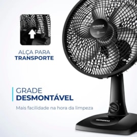 Ventilador de Mesa 30cm Super Power Mondial Preto 220V